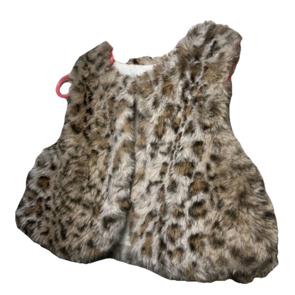 RZ By Rachel Zoe Faux Fur Vest Top Baby Girl Cheetah Soft Size 18M Sleeveless - Picture 3 of 7